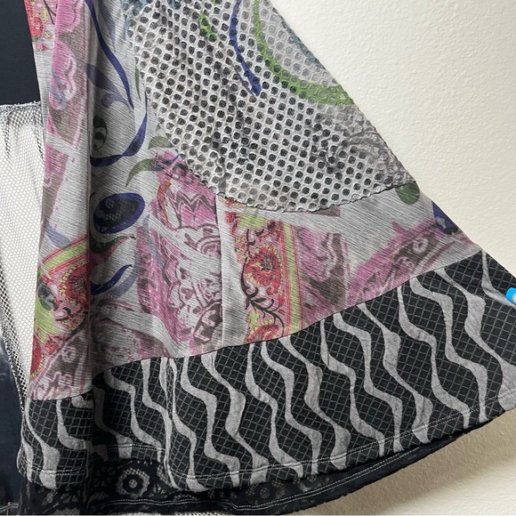 Ali Miles Women Duster Cardigan Sweater Small Petite Patchwork Artsy Mixed Print - Picture 5 of 11